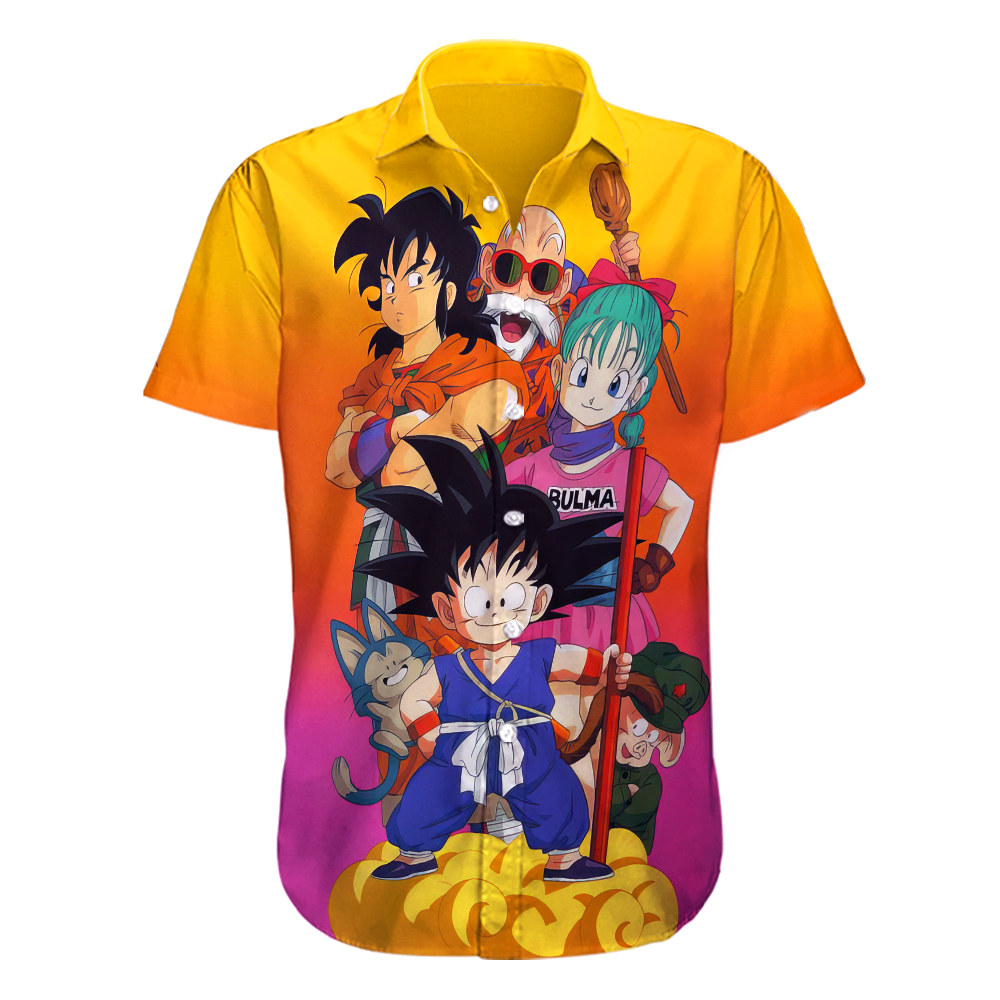 Dragon Ball Hawaii Shirt Dragon Ball Characters Graphic Hawaiian Shirt Orange Unisex