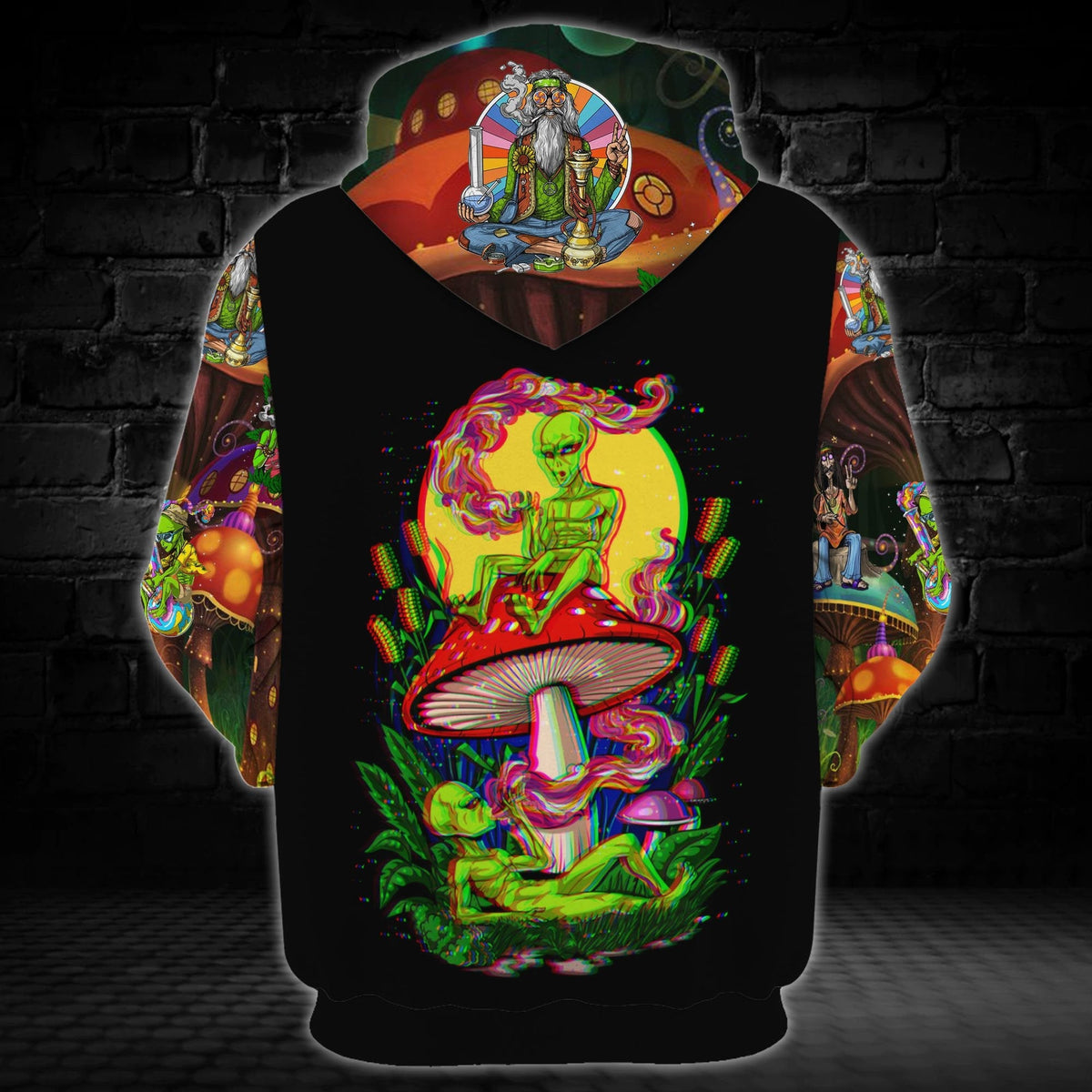 Alien Hippie Hoodie On A Dark Desert Highway Cool Wind In My Hair Alien Hoodie Apparel Adult Full Print