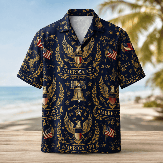 Patriotic Eagle Premium Hawaiian Shirt - America 250th Anniversary - HWFLSQY001