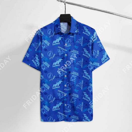 DC JL Hawaiian Shirt JL Logo Hawaii Tshirt Awesome DC Aloha Shirt