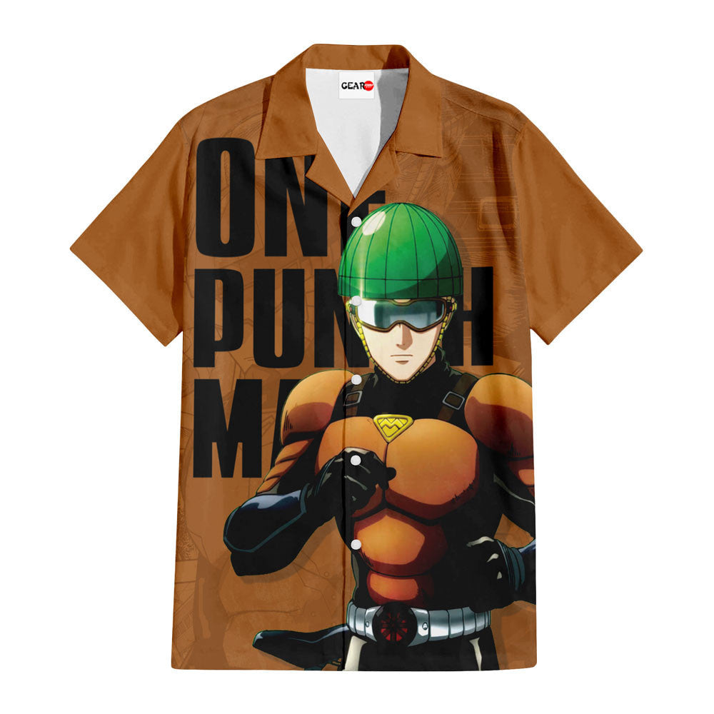 NoClaws NoClaws One Punch Man Hawaii Shirt One Punch Man Mumen Rider Hero Hawaiian Shirt Brown Unisex