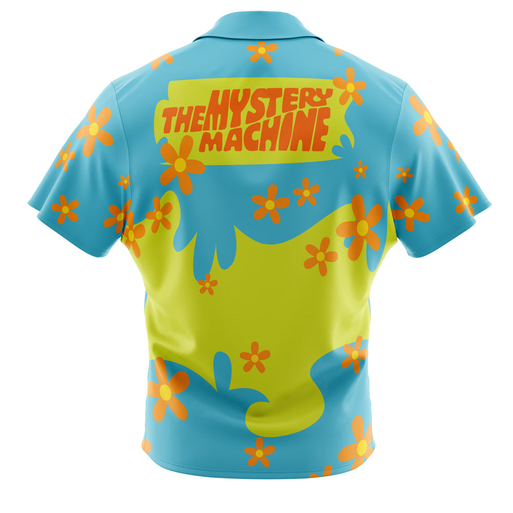 Mystery Machine Pattern Scooby Doo Button Up Hawaiian Shirt