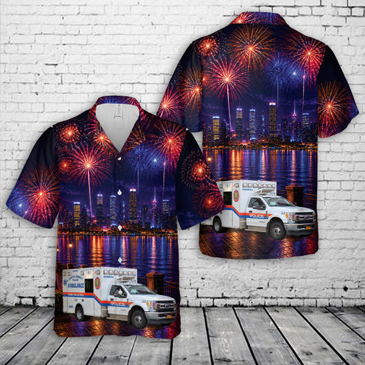 Nassau County Police EMS, Nassau County, New York, 4th Of July Hawaiian Shirt