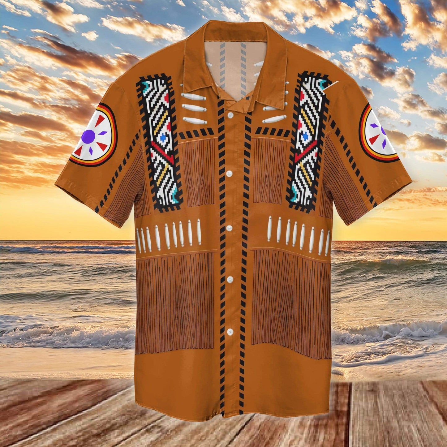 Gifury Native American Hawaii Shirt Orange Native American Pattern Hawaiian Shirt Native American Aloha Shirt 2022