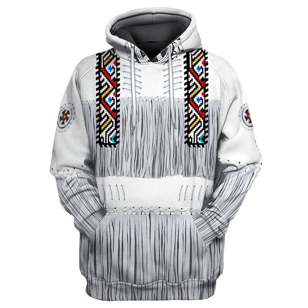 Native American Hoodie Native American Clothes Pattern Hoodie White Unisex