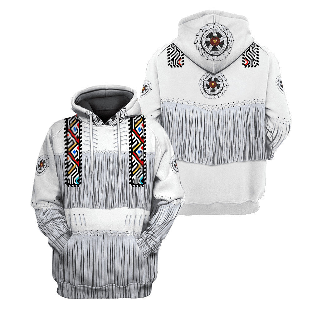 Native American Hoodie Native American Clothes Pattern Hoodie White Unisex