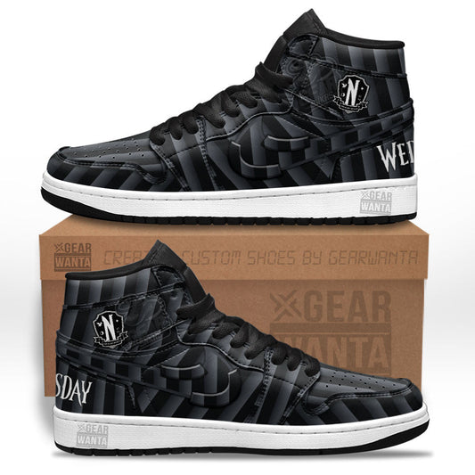 Nevermore Uniform Wednesday Addams J1s Sneakers Gifts Idea For Fans MN23