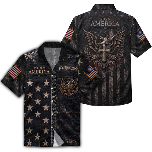 Vintage America 250 Hawaii Shirt Patriotic Eagle We the People