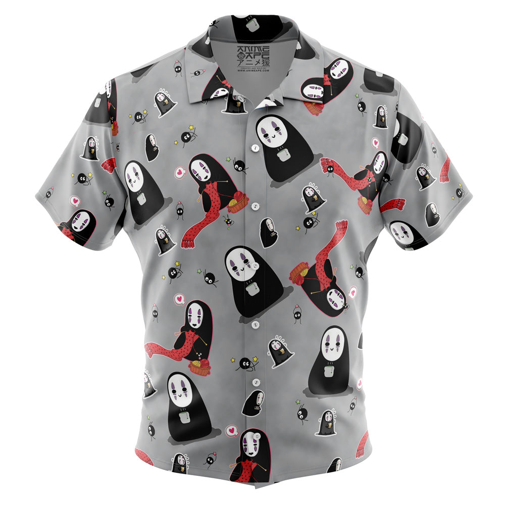 No Name Spirited Away Studio Ghibli Pattern Button Up Hawaiian Shirt