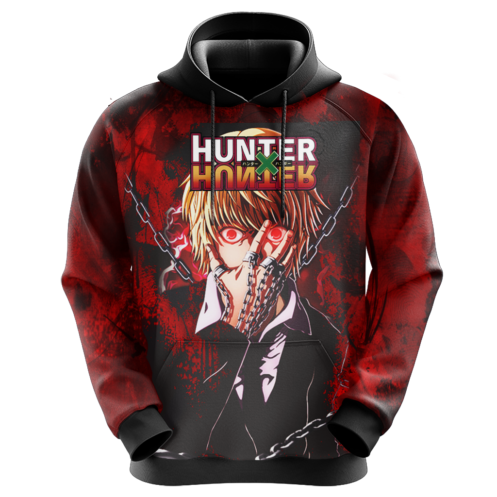 Hunter X Hunter Hoodie Kurapica Black Red Hoodie Hunter X Hunter Merch Anime Hoodie