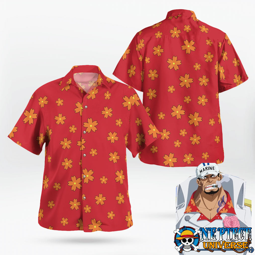 One Piece Akainu Hawaiian Shirt Pattern Admiral Cosplay | One Piece Universe Store