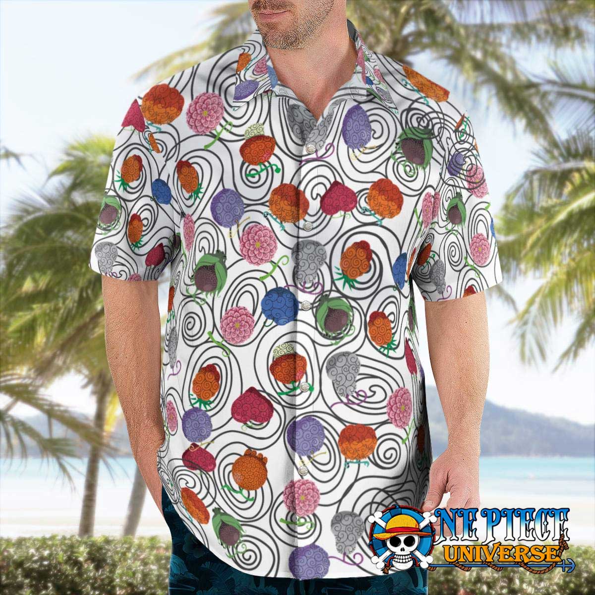 One Piece Devil Fruits Hawaiian Shirt - Demon Devil Fruits Button Up Shirt For Sale | One Piece Universe Store