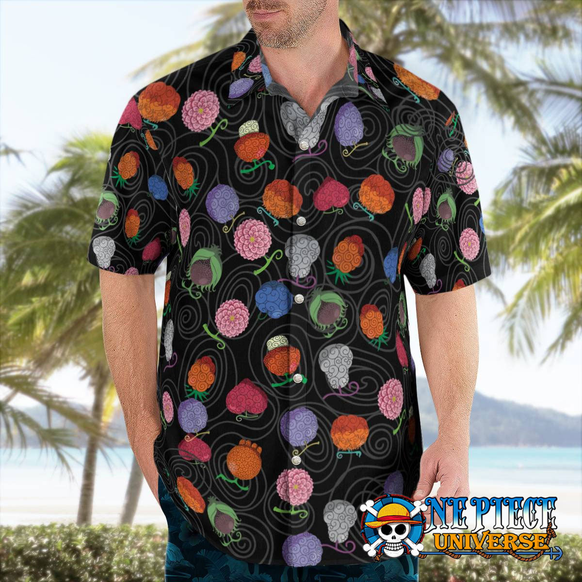 One Piece Devil Fruits Hawaiian Shirt - Demon Devil Fruits Button Up Shirt For Sale | One Piece Universe Store