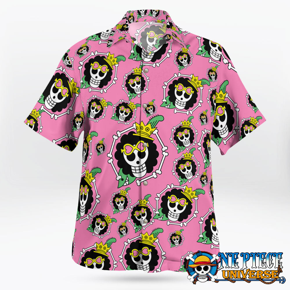 One Piece Brook Jolly Roger Pattern Hawaiian Shirt | One Piece Universe Store