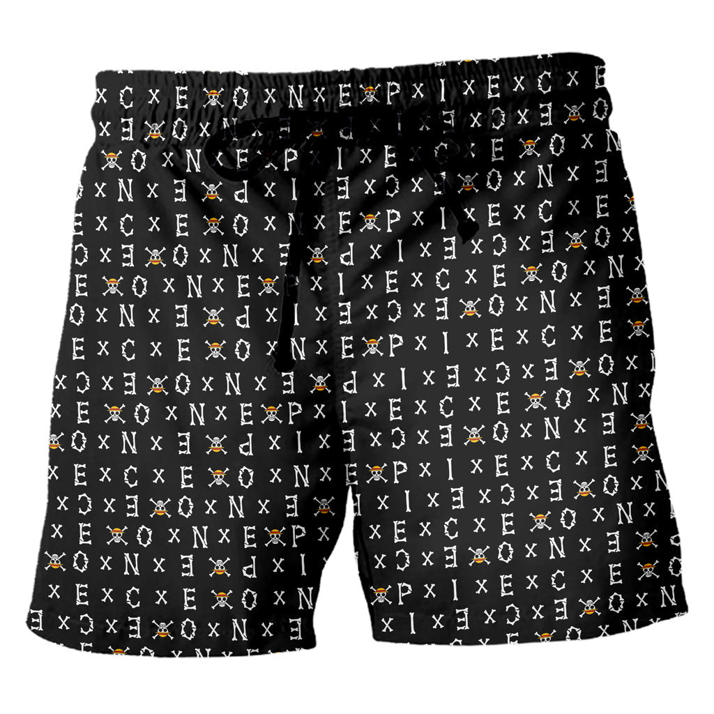 Skull Jolly Roger One Piece Hawaiian Shirt and Shorts Set Black - One Piece Universe Store
