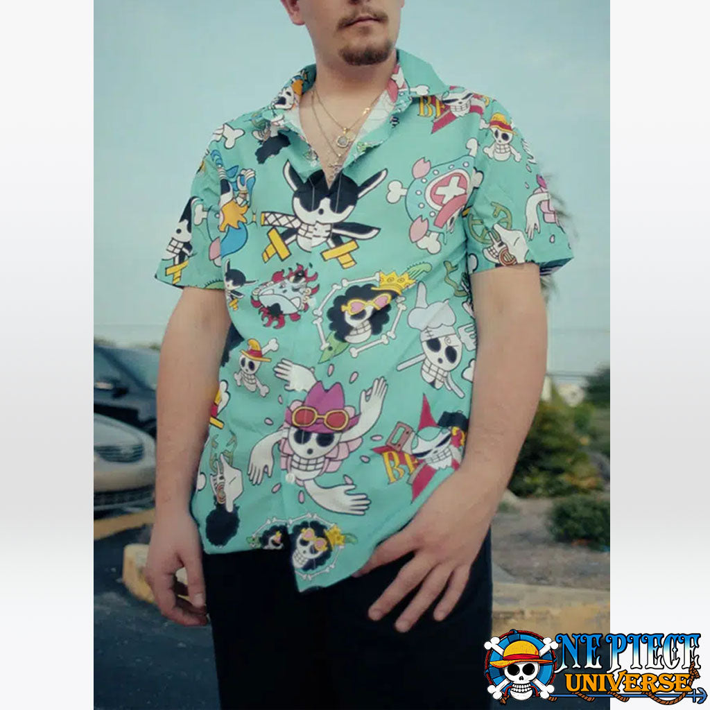 One Piece Jolly Rogers Button Up Hawaiian Shirt | One Piece Universe Store