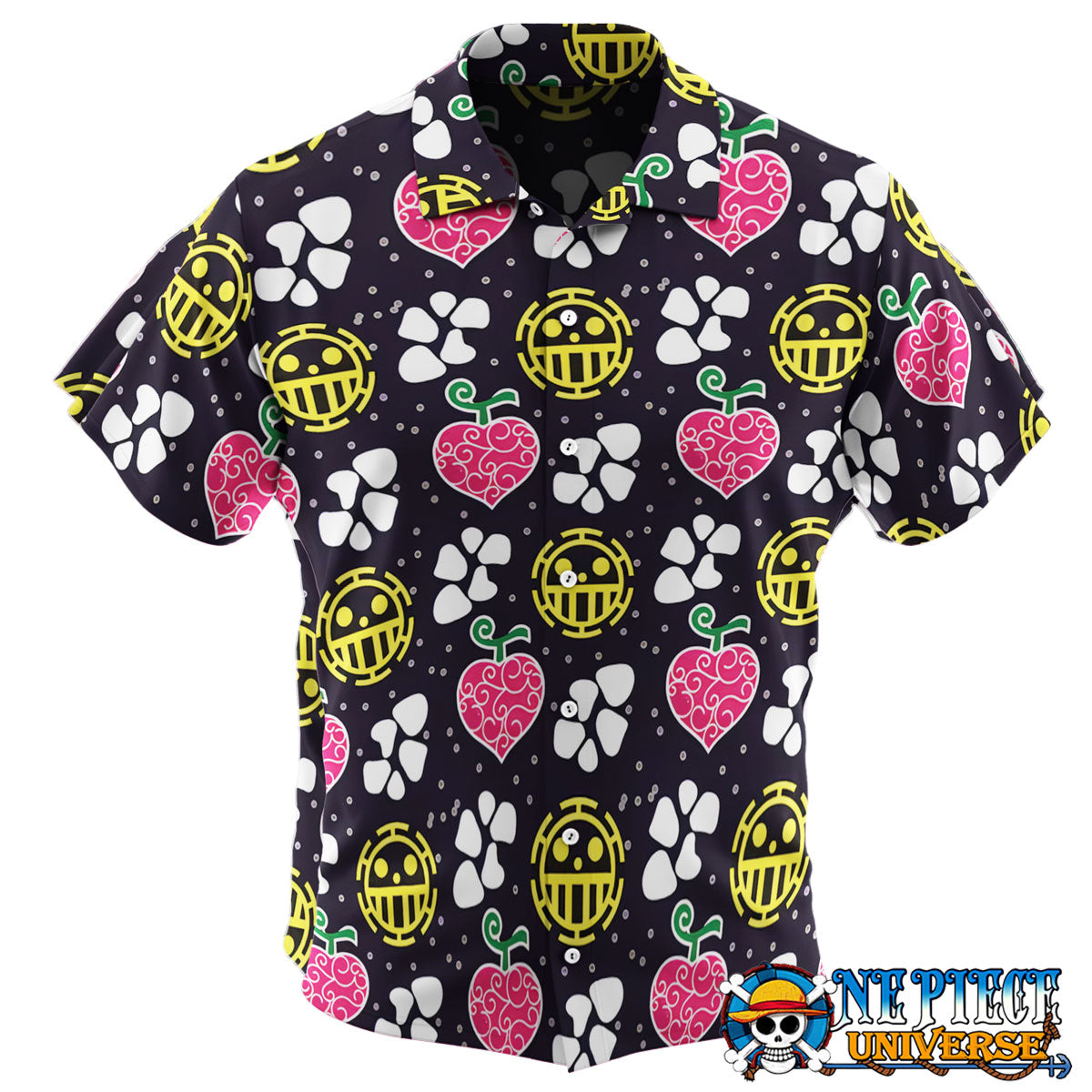 Trafalgar Law Pattern and Devil Fruit Hawaiian Shirt For Sale | One Piece Universe Store