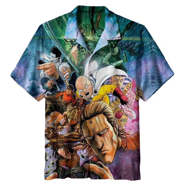 NoClaws One Punch Man Hawaii Shirt One Punch Man Heroes Graphic Aloha Shirt Colorful Unisex