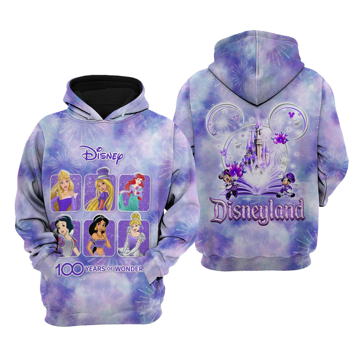 DN Hoodie All DN Princesses 100 Years Of Wonder Hoodie Purple Unisex