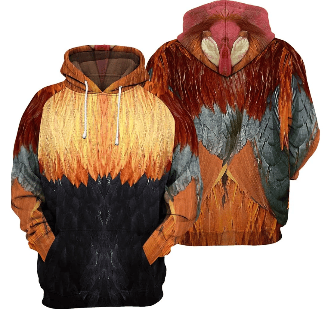 Chicken Hoodie Rooster Feather Graphic Costume Hoodie Colorful Unisex