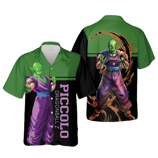 Dragon Ball Hawaii Shirt Piccolo Dragon Ball Z Graphic Hawaiian Shirt Black Green Unisex