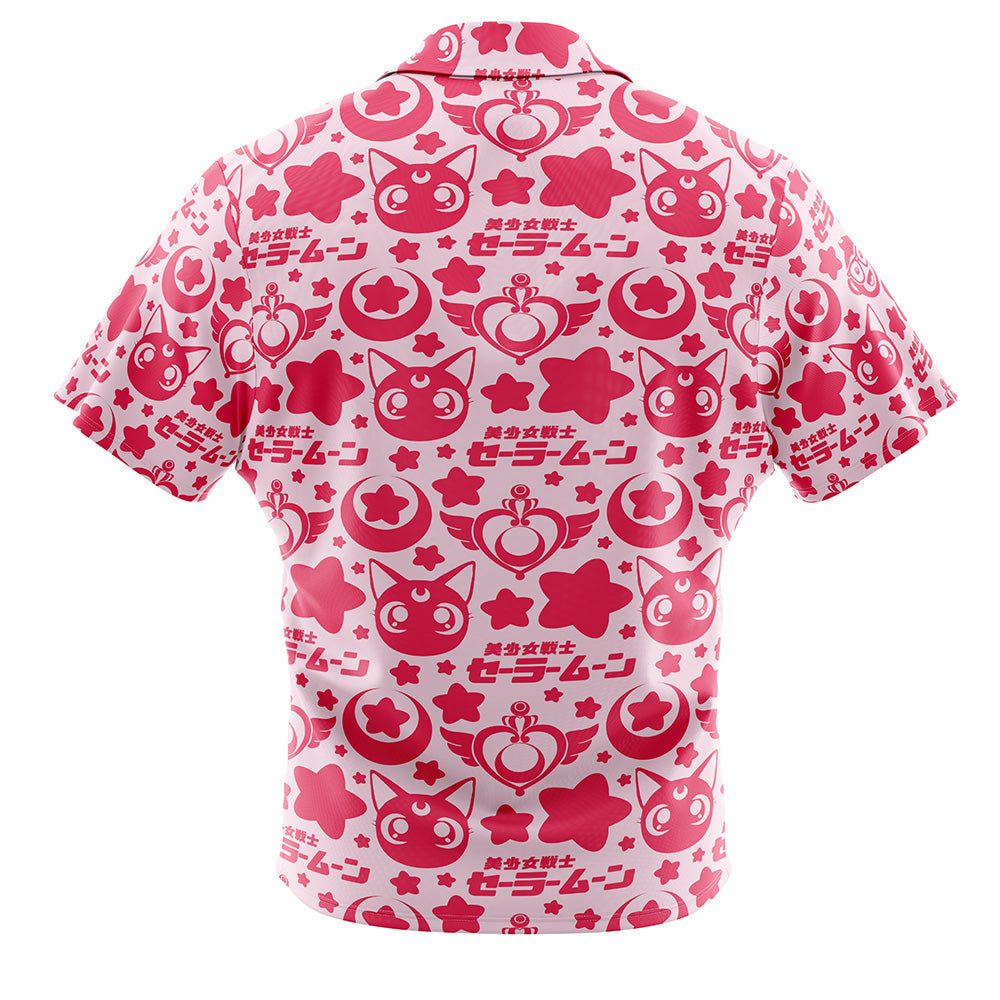 Pink Sailor Moon Button Up Hawaiian Shirt