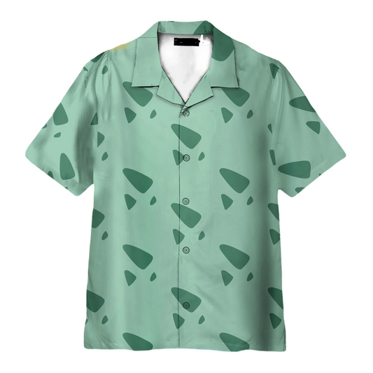 NoClaws NoClaws Pokemon Hawaii Shirt Pokemon Bulbasaur Pattern Costume Hawaiian Shirt Green Unisex
