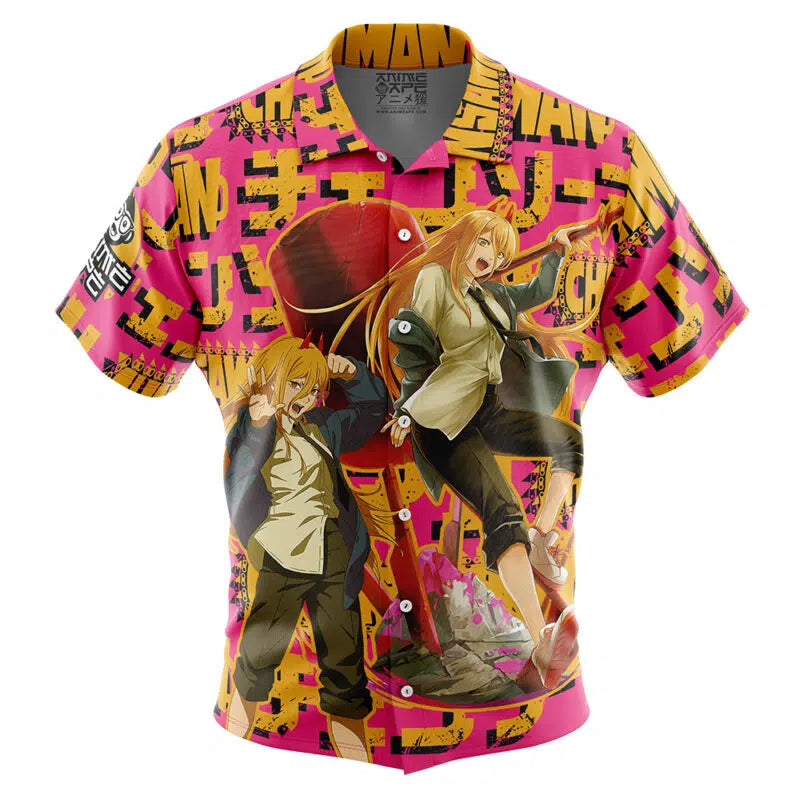 Power Chainsaw Man Button Up Hawaiian Shirt