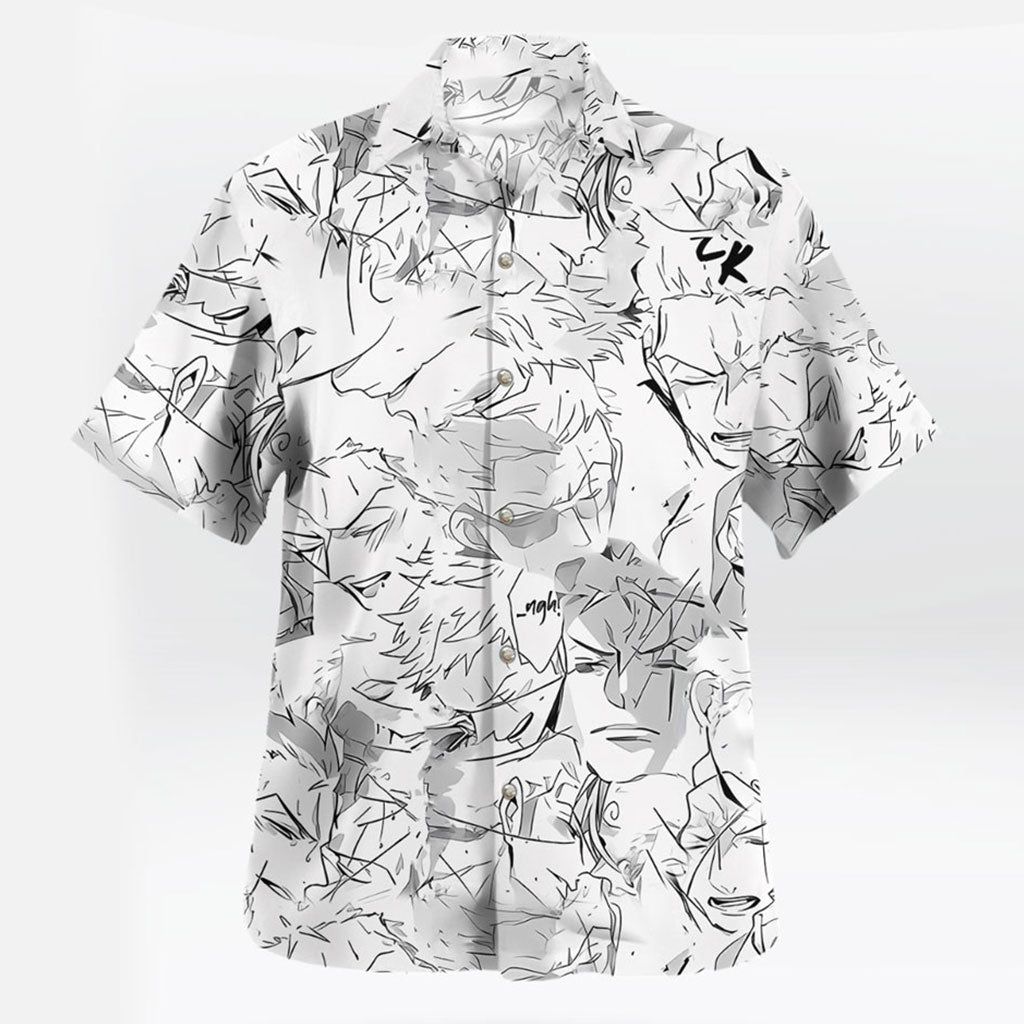 Roronoa Zoro Sketch Art Hawaiian Set: Shirt and Shorts | One Piece Universe Store