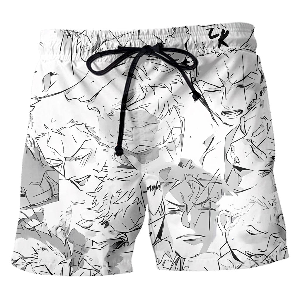 Roronoa Zoro Sketch Art Hawaiian Set: Shirt and Shorts | One Piece Universe Store