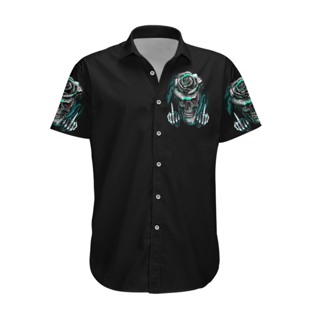 NoClaws Skull Hawaii Shirt Go Fck Yourself Is Fully Functional Hawaiian Shirt Black Blue Unisex