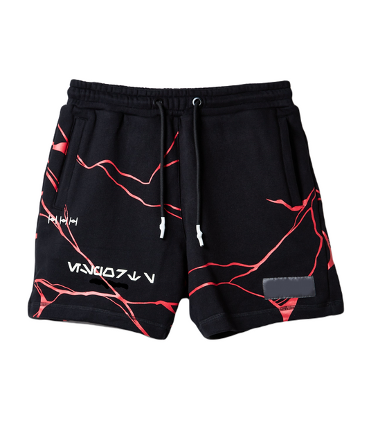 Starwars Shorts Starwars Kylo Ren Lighting Pattern Beach Shorts Black Red