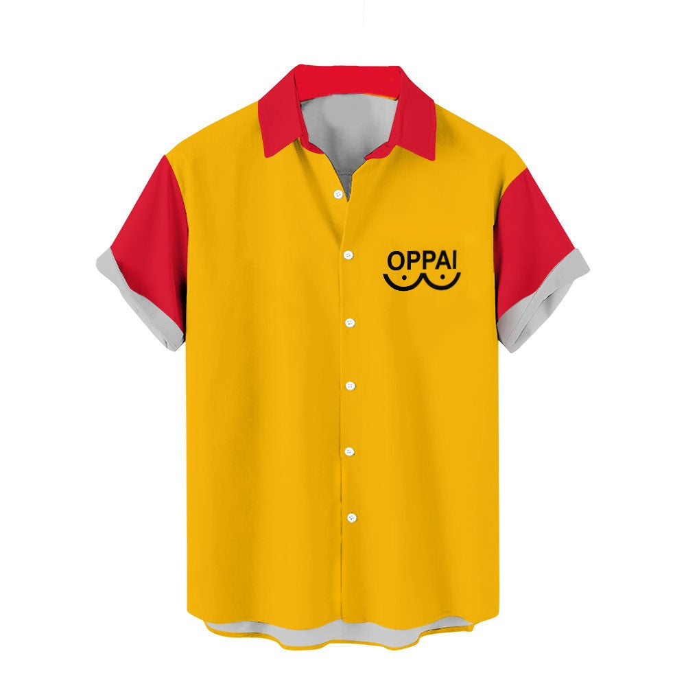 NoClaws One Punch Man Hawaii Shirt Saitama Oppai Funny Aloha Shirt Yellow Unisex