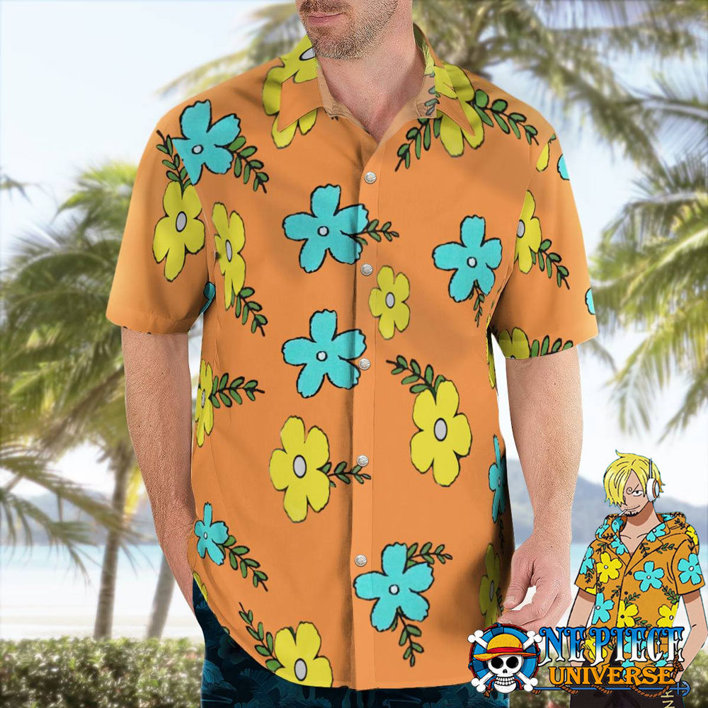 Vinsmoke Sanji Egghead Arc Pattern Button Up Hawaiian Shirt One Piece For Sale | One Piece Universe Store