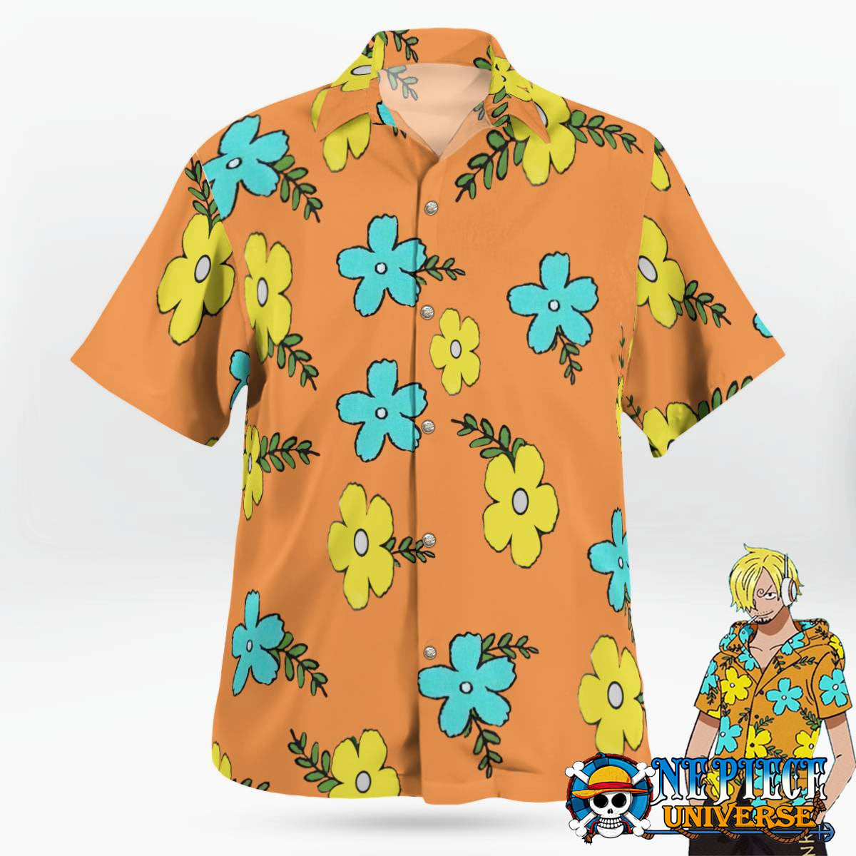 Vinsmoke Sanji Egghead Arc Pattern Button Up Hawaiian Shirt One Piece For Sale | One Piece Universe Store
