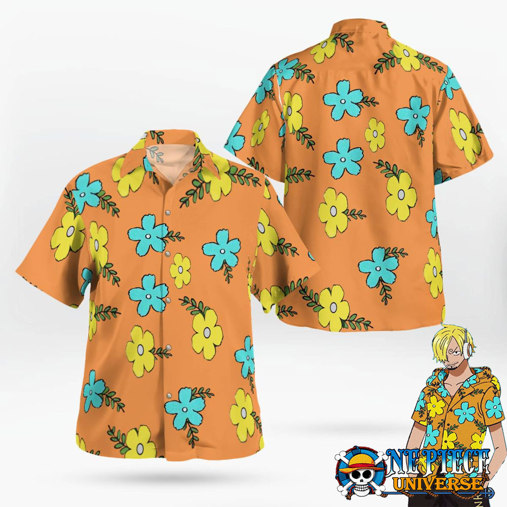 Vinsmoke Sanji Egghead Arc Pattern Button Up Hawaiian Shirt One Piece For Sale | One Piece Universe Store