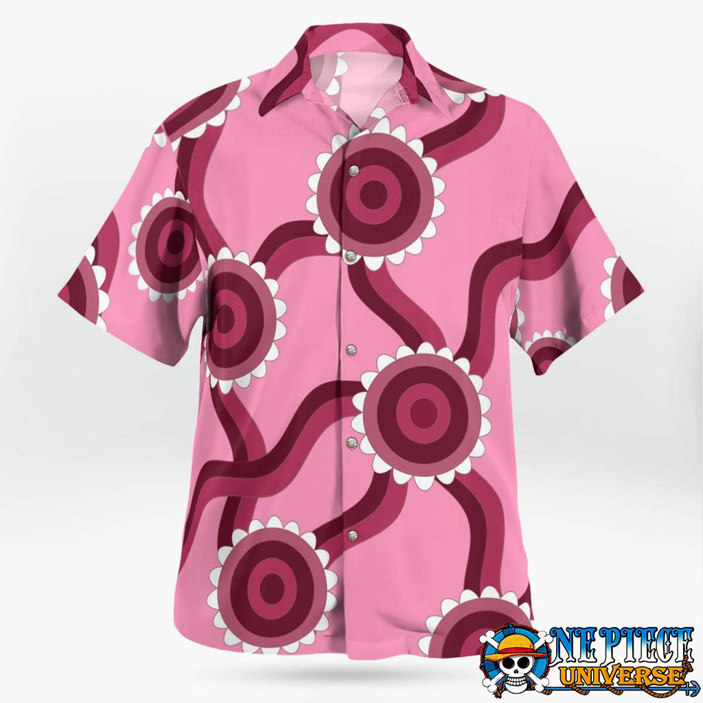Pink Sanji Skypiea Shirt Hawaiian Pattern Cosplay 2024 | One Piece Universe Store