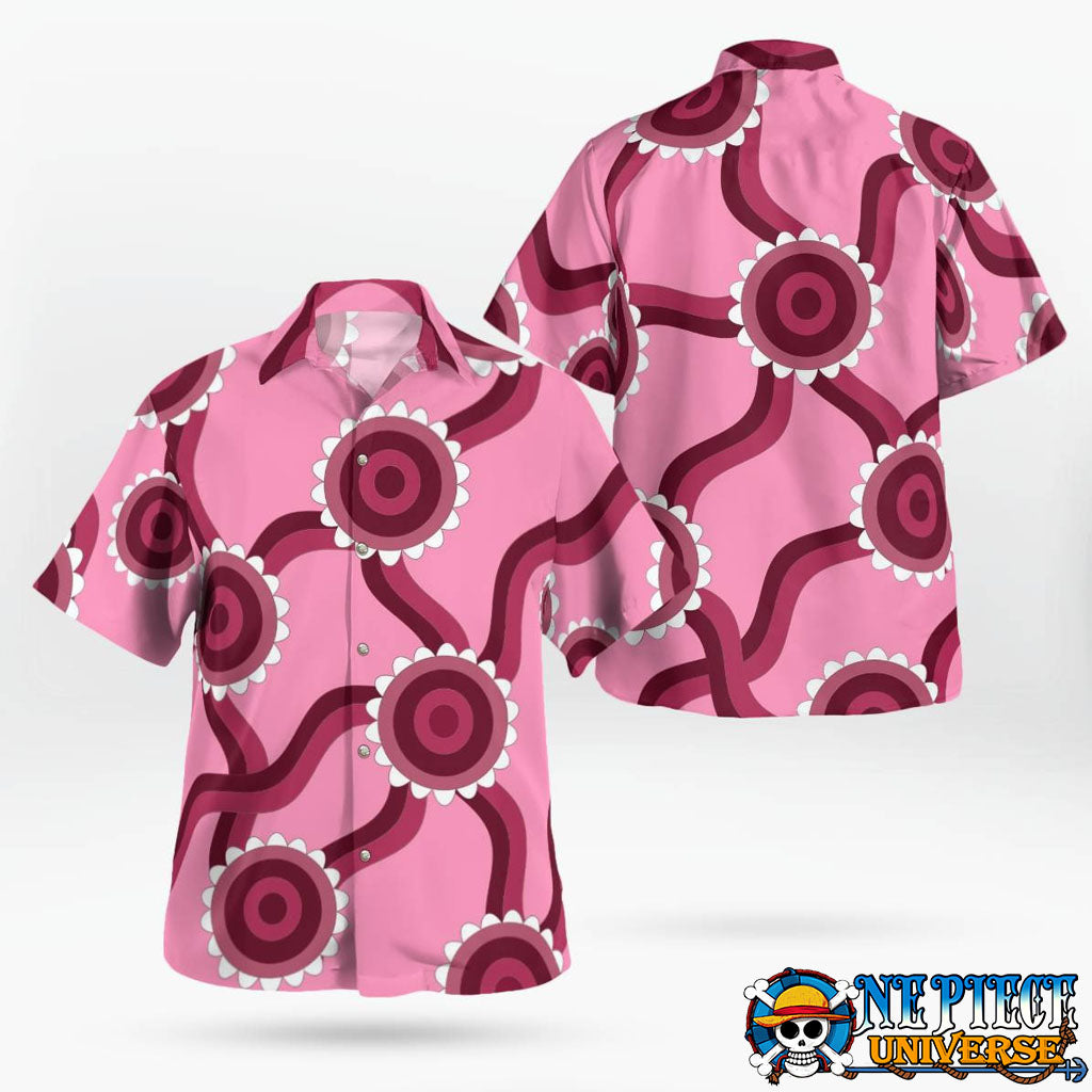 Pink Sanji Skypiea Shirt Hawaiian Pattern Cosplay 2024 | One Piece Universe Store