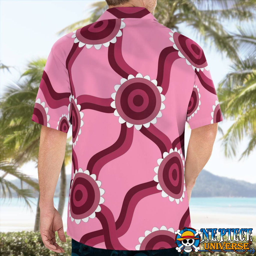 Pink Sanji Skypiea Shirt Hawaiian Pattern Cosplay 2024 | One Piece Universe Store
