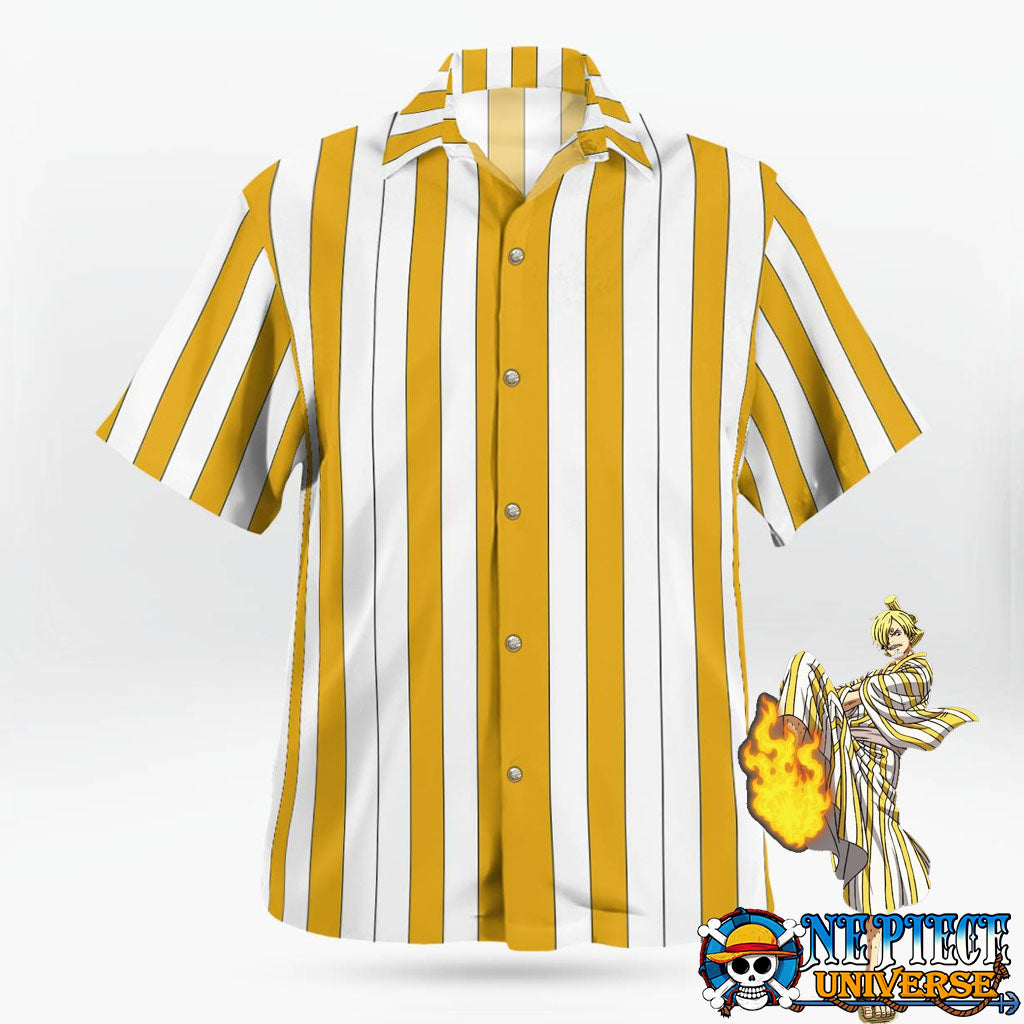 Sanji Wano Hawaiian Shirt Yellow Pattern HOT 2025 | One Piece Universe Store