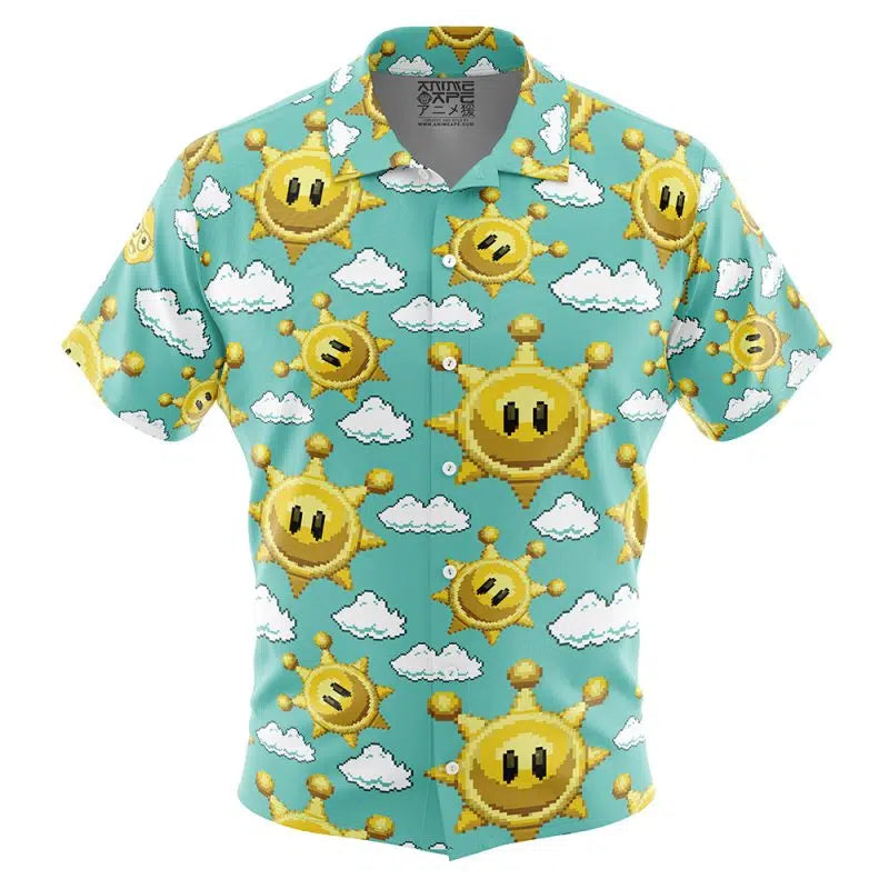 Pixel Shine Sprite Super Mario Bros Button Up Hawaiian Shirt