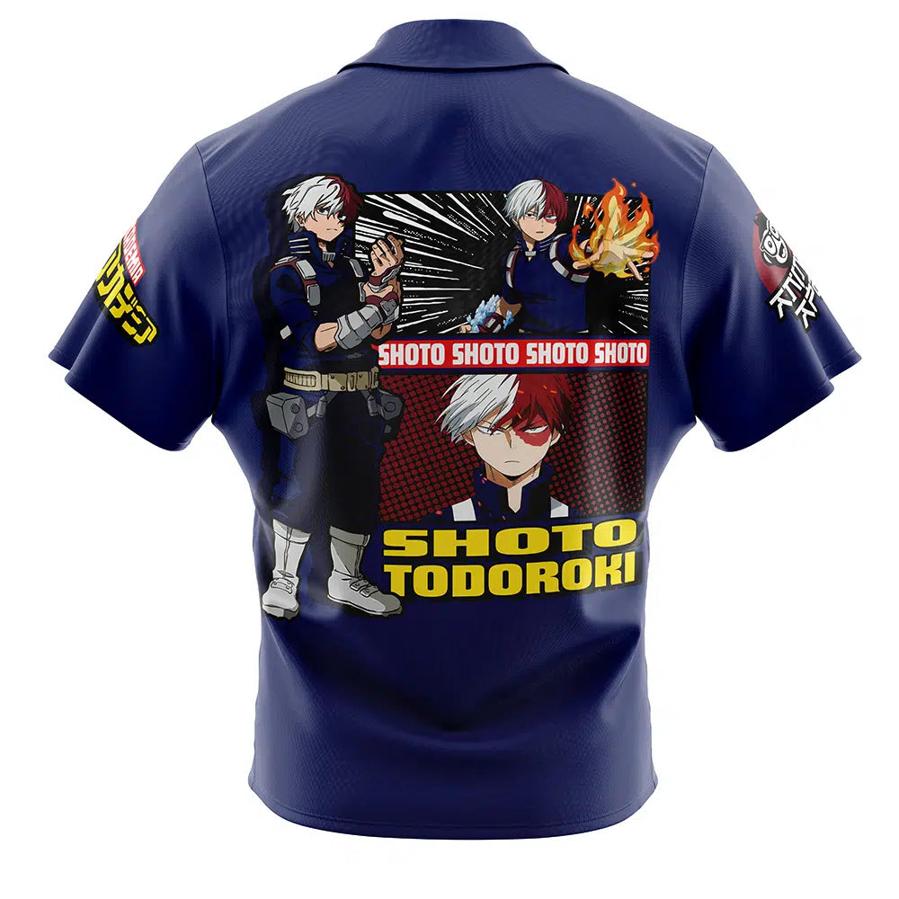 Shoto Todoroki My Hero Academia Button Up Hawaiian Shirt