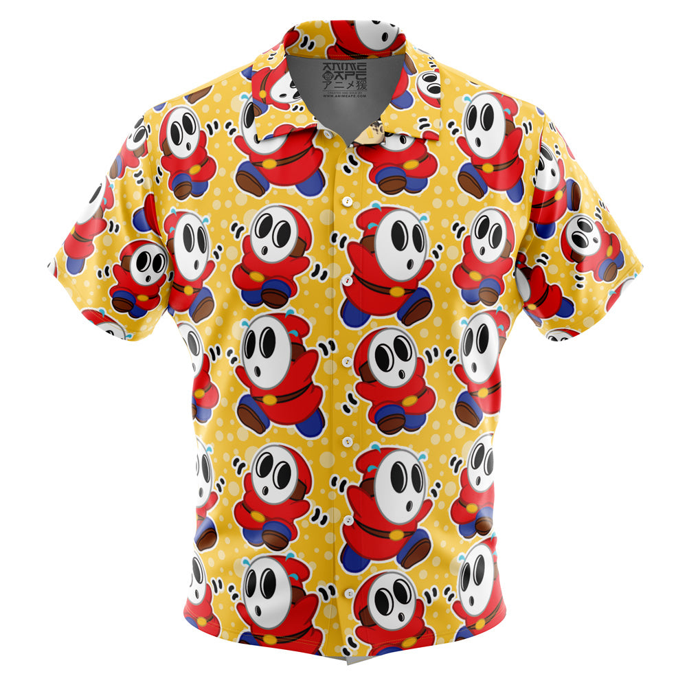 Shy Guy Super Mario Bros Button Up Hawaiian Shirt