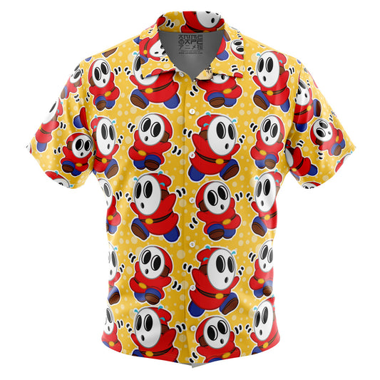 Shy Guy Super Mario Bros Button Up Hawaiian Shirt