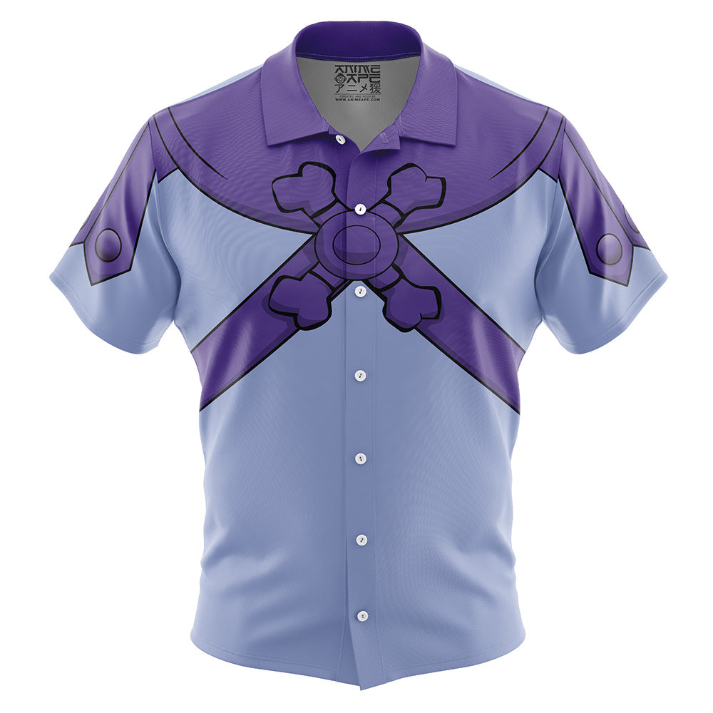 Skeletor Top Masters of the Universe Button Up Hawaiian Shirt