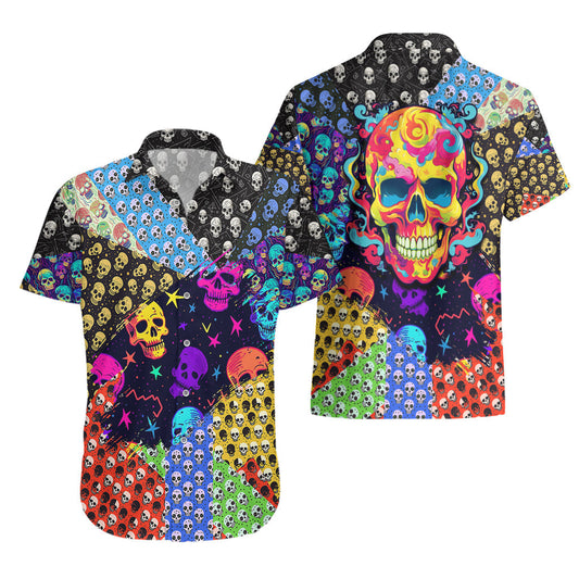 NoClaws Skull Hawaii Shirt All Type Of Skull Art Pattern Hawaiian Shirt Colorful Unisex