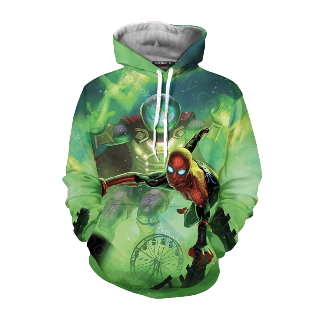 Spiderman Hoodie Soiderman And Mephisto Villain Graphic Hoodie Green Unisex