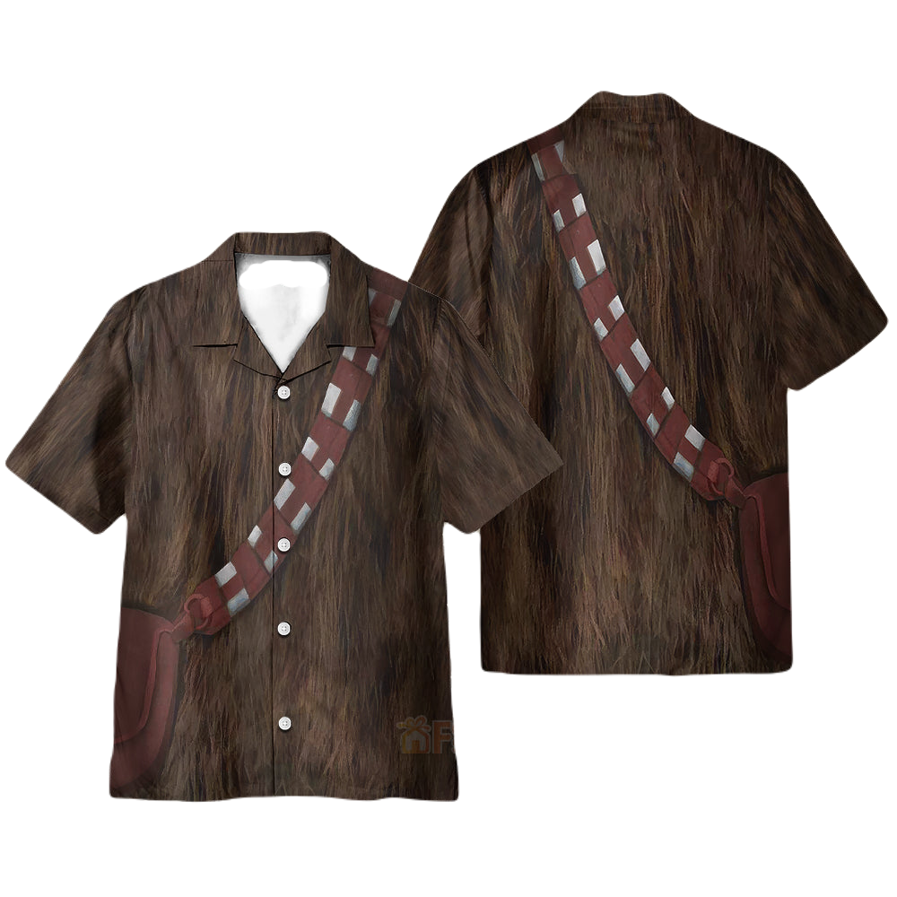 NoClaws Star Wars Hawaii Shirt Star Wars Chewbacca Suit Costume Hawaiian Shirt Brown Unisex