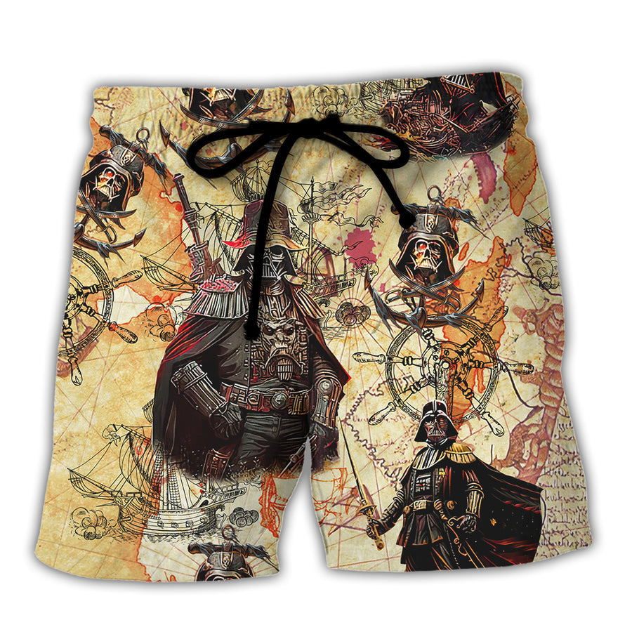 Starwars Shorts Starwars Darth Vader As Pirates Beach Shorts Black Brown