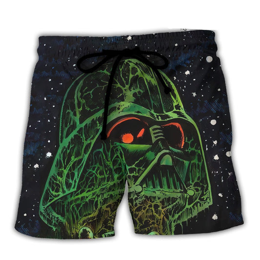 Starwars Shorts Halloween Darth Vader Return to Vader's Castle Beach Shorts Black Green